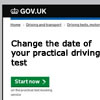 Change the time or date of driving test