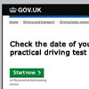 Check the time and date of driving test