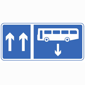 Contra-flow bus lane sign