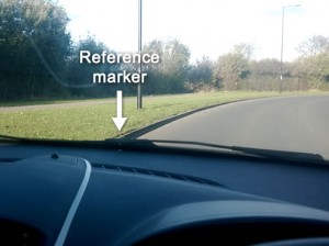 Cornering in a car reference points