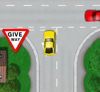 Correct position at junction line for turning right