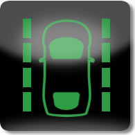 Land Rover / Range Rover / Evoque / Discovery lane departure warning system (green) dashboard warning light