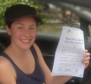 Test candidate passing driving test