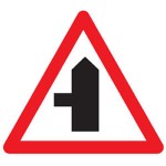 Left turn junction ahead warning sign