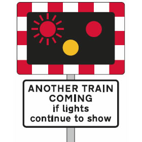 Level crossing flashing lights