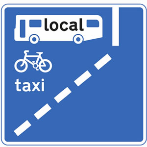 Local services bus lane sign