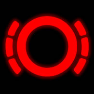 Worn brake pad warning light on cars fitted with sensors