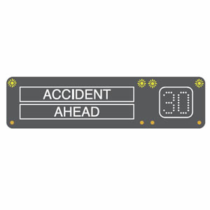 Motorway accident ahead sign