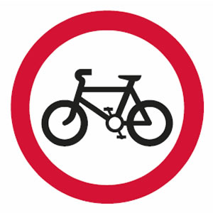 No cyclists sign