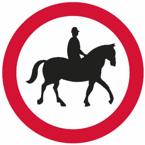 No ridden or accompanied horses sign