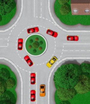 UK roundabout turning right