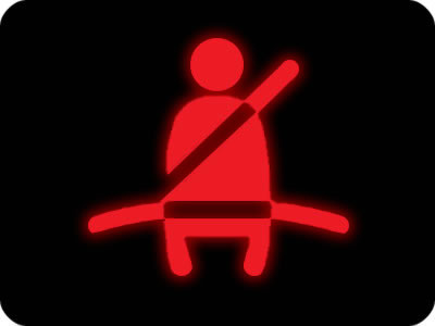 Seat belt dashboard light