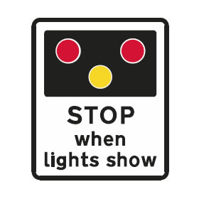 Stop when lights show sign