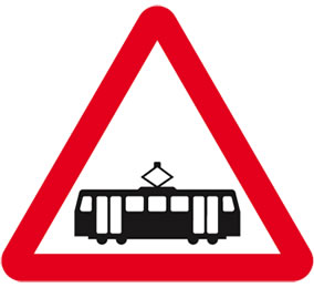 Tram Road Sign