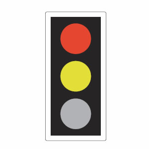 Traffic lights red and amber